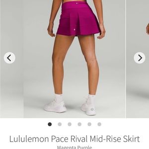 Lululemon Pace Rival Skirt size 6 magenta purple NWOT